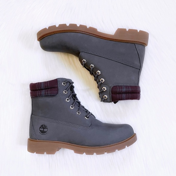 Timberland Linden Woods 6 Inch Waterproof Dark Grey Boots - Picture 4 of 7